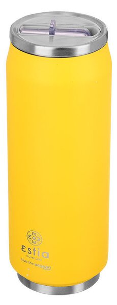 Ποτήρι Θερμός με Καλαμάκι 500ml ESTIA Save the Aegean Burnt Yellow ESTIA 01-10324