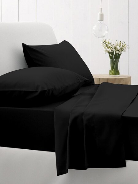 Σεντόνι Μονό 165x270 Μεμονωμένο Sunshine Home Cotton Feelings 111 Black