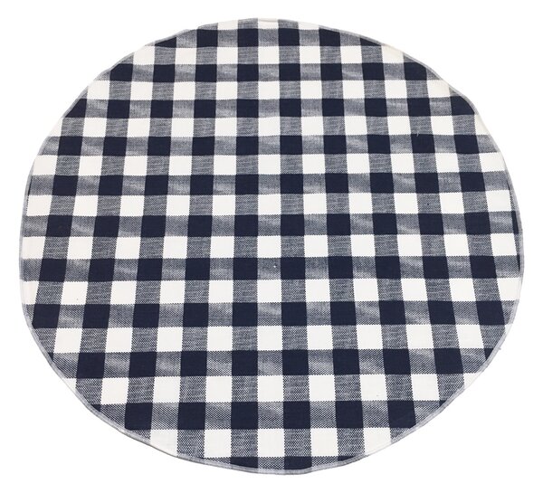 Στρογγυλά Μπλε Καρώ Σουπλά 40cm Σετ 2Τεμ White Line - Blue Plaid