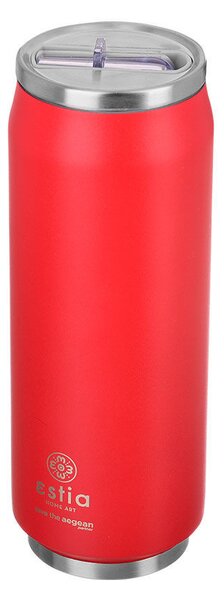 Ποτήρι Θερμός με Καλαμάκι 500ml ESTIA Save the Aegean Red Matte 01-9854