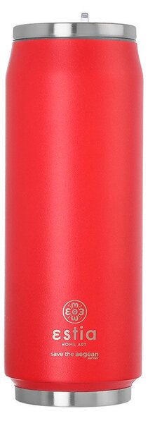 Ποτήρι Θερμός με Καλαμάκι 500ml ESTIA Save the Aegean Red Matte 01-9854