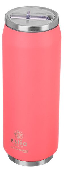 Ποτήρι Θερμός με Καλαμάκι 500ml ESTIA Save the Aegean Rose Pastel Coral 01-9878