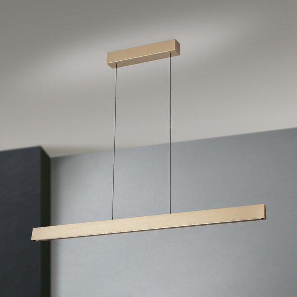 ORION LED κρεμαστό φωτιστικό Tara, χρυσό χρώμα, μήκος 120 cm, αλουμίνιο/ατσάλι, ρυθμιζόμενος, Χρυσό / Ορείχαλκου, Σαλόνι / τραπεζαρία, Μέταλλο, σύγχρονο