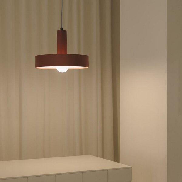 LEDS-C4 Keops 1 κρεμαστό φωτιστικό, τερακότα ματ, Ø 28 cm, αλουμίνιο, ρυθμιζόμενος, Καφέ / Σκουριάς, Σαλόνι / τραπεζαρία, Αλουμίνιο, σύγχρονο