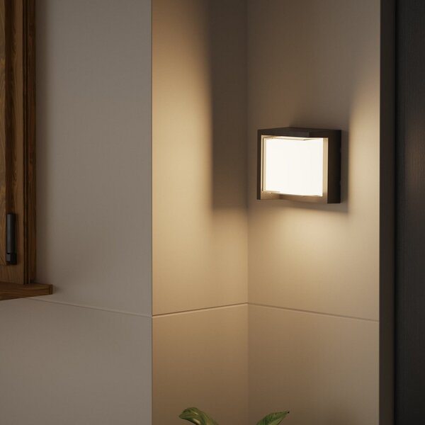 Forlight Φωτιστικό τοίχου LED Creu, μήκος 17 cm, μαύρο, Μαύρο, Πλαστικό, σύγχρονο