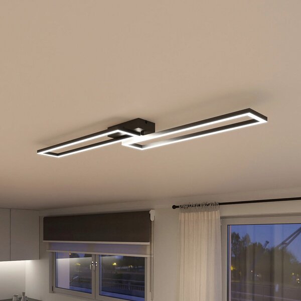 Tint Müller Licht LED φωτιστικό οροφής Ciso, RGB, CCT, μαύρο, ρυθμιζόμενος, Μαύρο, Σαλόνι / τραπεζαρία, Μέταλλο, σύγχρονο