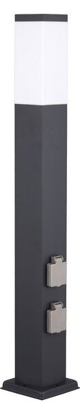 G & L Handels GmbH Φωτιστικό τοίχου 400166140, ύψος 80cm, V2A, ανθρακί, 2 πρίζες, ρυθμιζόμενος, Μαύρο, Ανοξείδωτος χάλυβας