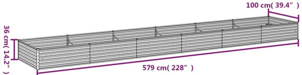 Ζαρντινιέρα 579 x 100 x 36 εκ. από Ατσάλι Σκληρυθέν στον Αέρα - Καφέ