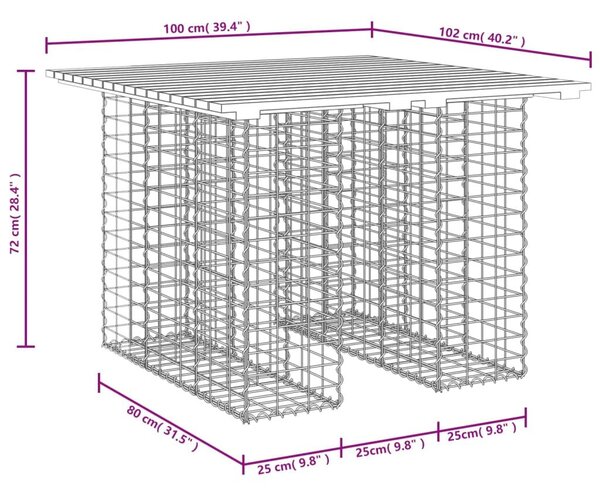 Παγκάκι Κήπου Συρματοκιβώτιο 100x102x72 εκ. Μασίφ Ξύλο Πεύκου - Καφέ