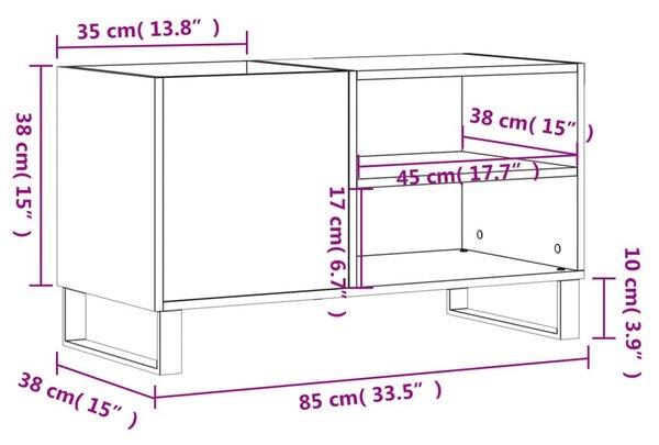 Δισκοθήκη Λευκή 85 x 38 x 48 εκ. από Επεξεργασμένο Ξύλο - Λευκό