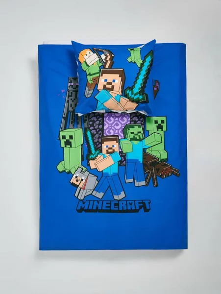 Sinsay - Σετ με κλινοσκεπάσματα Minecraft - λουλακι