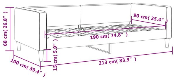 Καναπές Κρεβάτι Μαύρος 90 x 190 εκ. Υφασμάτινος - Μαύρο