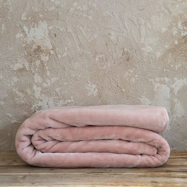 Κουβέρτα Βελουτέ Μονή (160x220) Nima Bed Linen Coperta Powder Pink
