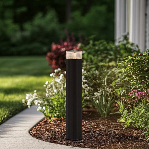 Lindby Φωτιστικό τοίχου Halvar, 50 cm, μαύρο, IP65, GU10, ρυθμιζόμενος, Μαύρο, Μέταλλο, σύγχρονο
