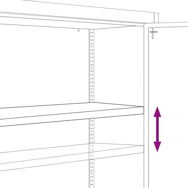 Αρχειοθήκη Ανθρακί 90 x 40 x 70 εκ. από Ατσάλι - Ανθρακί