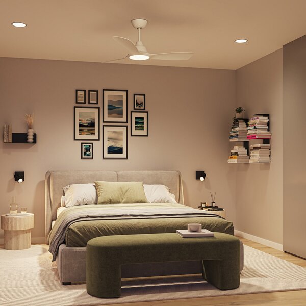 Philips Ανεμιστήρας οροφής LED Fixed, διάμετρος 132 cm, λευκός, CCT, ρυθμιζόμενος, Λευκό, Σαλόνι / τραπεζαρία, Πλαστικό, σύγχρονο