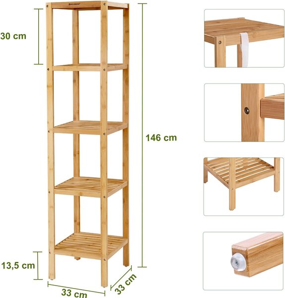 Ραφιέρα Δαπέδου 5 Θέσεων (33x33x146) Songmics BCB55YV3