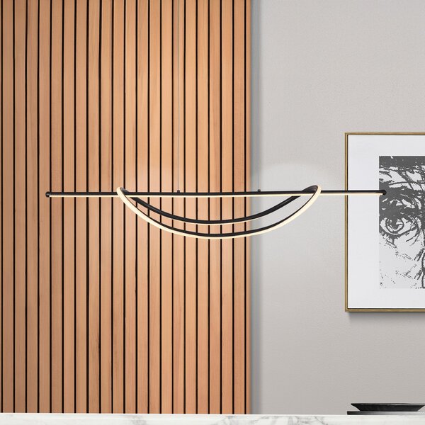 Milagro Lighting LED κρεμαστή λάμπα Ambar, μέταλλο, μαύρο, 4.000 K, Μαύρο, Σαλόνι / τραπεζαρία, Μέταλλο, σύγχρονο