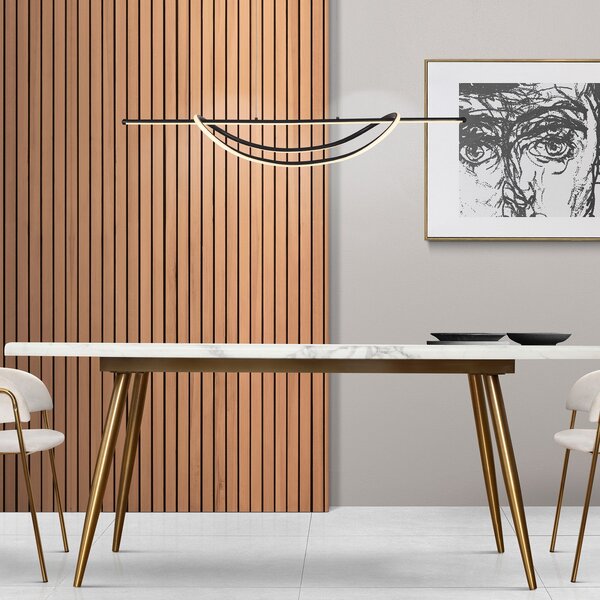 Milagro Lighting LED κρεμαστή λάμπα Ambar, μέταλλο, μαύρο, 4.000 K, Μαύρο, Σαλόνι / τραπεζαρία, Μέταλλο, σύγχρονο