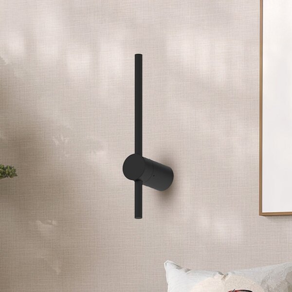 Milagro Lighting LED φωτιστικό τοίχου Swing, ύψος 30 cm, CCT, μέταλλο, μαύρο, Μαύρο, Σαλόνι / τραπεζαρία, Μέταλλο, σύγχρονο