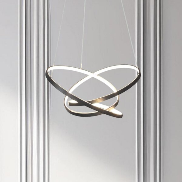 Milagro Lighting LED κρεμαστή λάμπα Empoli, μέταλλο, μαύρο, 4.000 K, Μαύρο, Σαλόνι / τραπεζαρία, Μέταλλο, σύγχρονο