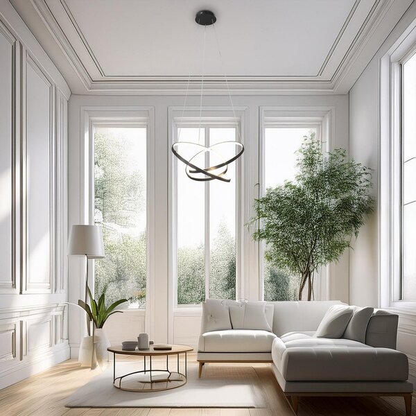 Milagro Lighting LED κρεμαστή λάμπα Empoli, μέταλλο, μαύρο, 4.000 K, Μαύρο, Σαλόνι / τραπεζαρία, Μέταλλο, σύγχρονο