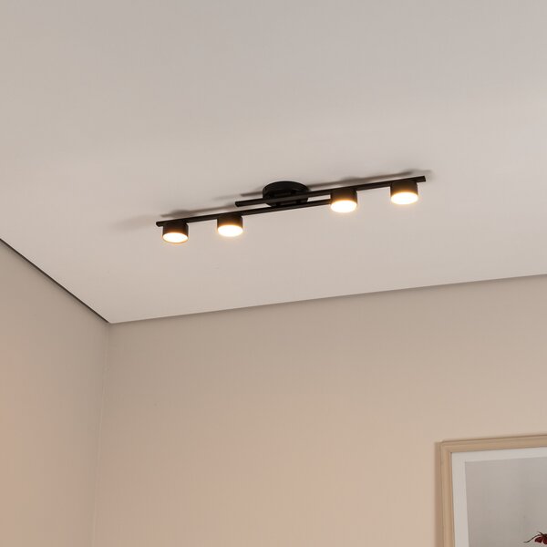 EMIBIG LIGHTING Φωτιστικό οροφής Fragment, μαύρο, μήκος 86 cm, μεταλλικό, 4-φωτιστικό., ρυθμιζόμενος, Μαύρο, Σαλόνι / τραπεζαρία, Μέταλλο, σύγχρονο