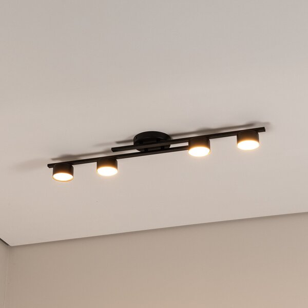 EMIBIG LIGHTING Φωτιστικό οροφής Fragment, μαύρο, μήκος 86 cm, μεταλλικό, 4-φωτιστικό., ρυθμιζόμενος, Μαύρο, Σαλόνι / τραπεζαρία, Μέταλλο, σύγχρονο