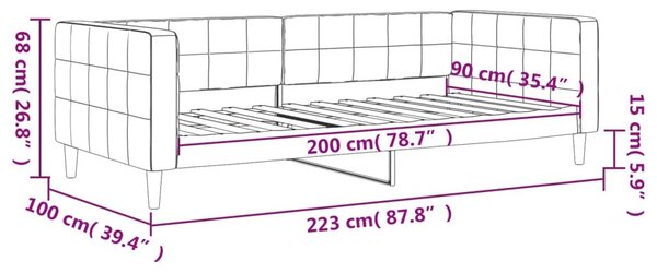 Καναπές Κρεβάτι Ανοιχτό Γκρι 90 x 200 εκ. Βελούδινος - Γκρι