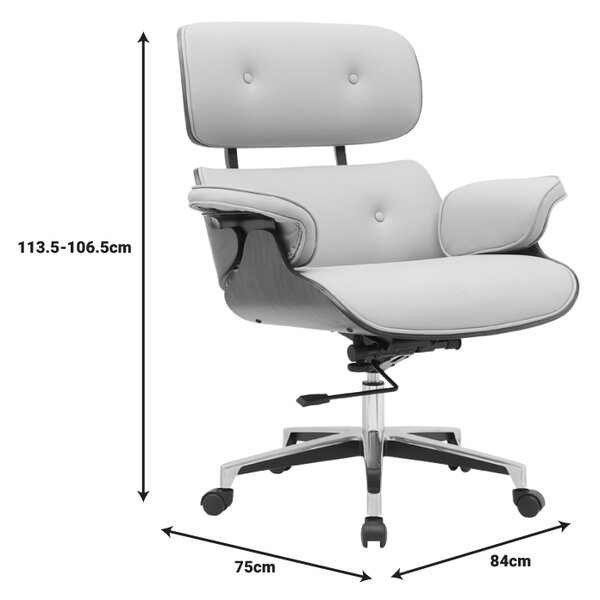 Καρέκλα γραφείου διευθυντή Kobane μπεζ pu-βάση χρωμίου 84x75x113.5εκ