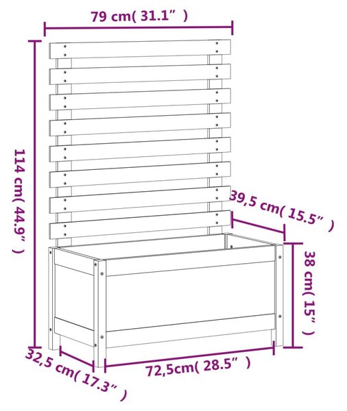 Ζαρντινιέρα με Ράφι 79x39,5x114 εκ. Μασίφ Ξύλο Ψευδοτσούγκας - Καφέ