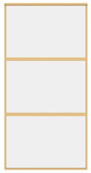 Συρόμενη Πόρτα Χρυσή 102,5x205 εκ. από Γυαλί ESG και Αλουμίνιο - Χρυσό