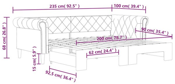 Καναπές Κρεβάτι Συρόμενος Μαύρος 90x200 εκ. από Συνθετικό Δέρμα - Μαύρο