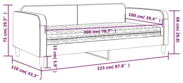 Καναπές Κρεβάτι με Στρώμα Taupe 100 x 200 εκ. Υφασμάτινο - Μπεζ-Γκρι