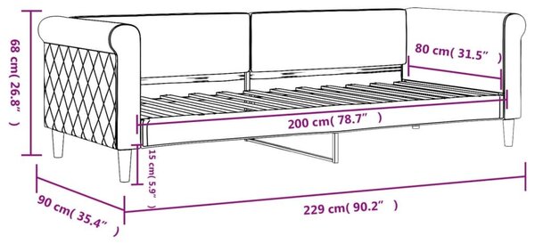 Καναπές Κρεβάτι Μαύρος 80 x 200 εκ. Βελούδινος - Μαύρο