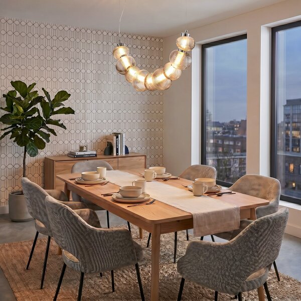 Milagro Lighting Κρεμαστό φωτιστικό LED Bolla, χρώμιο/καπνιστό γκρι, γυαλί, μήκος 79,5 cm, Μεταλλικό, Σαλόνι / τραπεζαρία, Γυαλί, σύγχρονο
