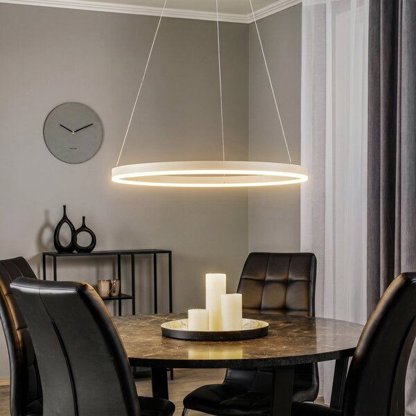 Arcchio Φωτιστικό οροφής LED Albiona, μπεζ, 1 δακτύλιος, Ø 60 cm, ρυθμιζόμενος, Μπεζ, Κουζίνα, Μέταλλο, σύγχρονο