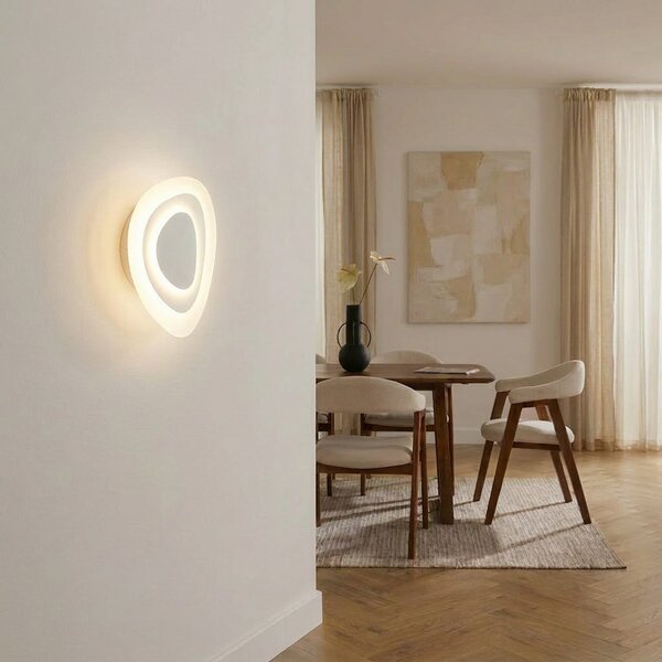 Lindby Φωτιστικό τοίχου LED Delar, λευκό, 25 x cm, με δυνατότητα ρύθμισης, ρυθμιζόμενος, Λευκό, Σαλόνι / τραπεζαρία, Πλαστικό, σύγχρονο