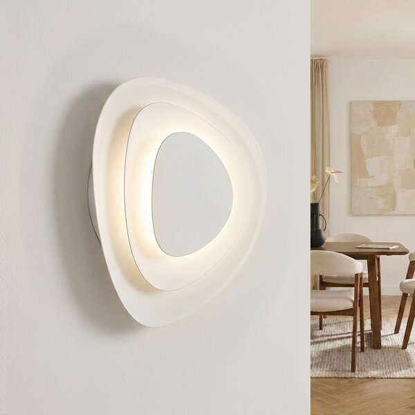 Lindby Φωτιστικό τοίχου LED Delar, λευκό, 25 x cm, με δυνατότητα ρύθμισης, ρυθμιζόμενος, Λευκό, Σαλόνι / τραπεζαρία, Πλαστικό, σύγχρονο