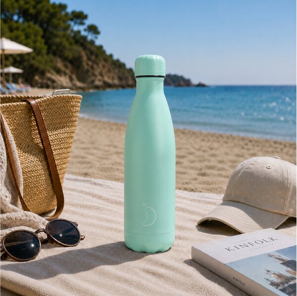 Mπουκάλι Θερμός Chilly's με χωρητικότητα 500ml και διατήρηση θερμοκρασίας 12h ζεστό / 24h κρύο - Pastel Green