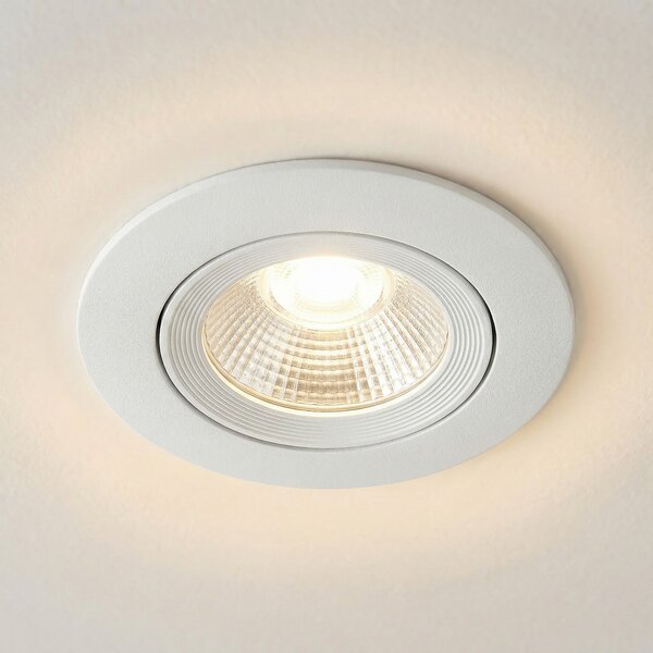 Sigor Εντοιχιζόμενο σποτ οροφής LED Diled, Ø 8,5 cm, 6 W, 3.000 K, λευκό, ρυθμιζόμενος, Λευκό, Σαλόνι / τραπεζαρία, Αλουμίνιο, σύγχρονο, Φωτιστικά εσοχής στρογγυλά