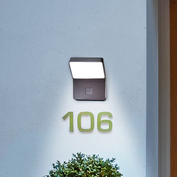 OSRAM LED αισθητήρας εξωτερικού φωτισμού ENDURA STYLE WIDE σκούρο γκρι, Γκρι, Αλουμίνιο, σύγχρονο