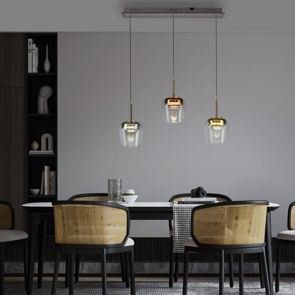 Q-Smart-Home Paul Neuhaus Smart LED κρεμαστό φωτιστικό Q-Kon πολύχρωμο 3-φωτο, ρυθμιζόμενος, Πολύχρωμο, Σαλόνι / τραπεζαρία, Μέταλλο, σύγχρονο