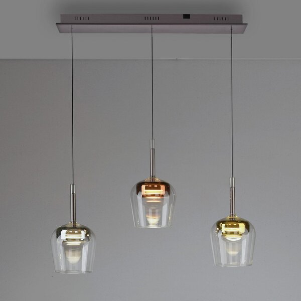Q-Smart-Home Paul Neuhaus Smart LED κρεμαστό φωτιστικό Q-Kon πολύχρωμο 3-φωτο, ρυθμιζόμενος, Πολύχρωμο, Σαλόνι / τραπεζαρία, Μέταλλο, σύγχρονο