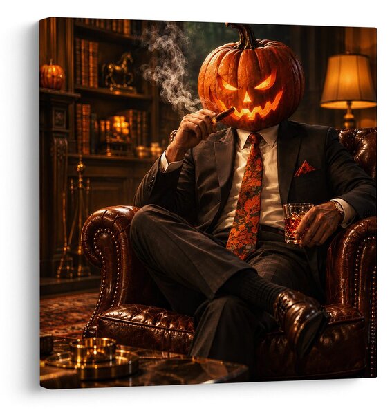 Πίνακας σε καμβά αριστοκρατικός Halloween με πούρο