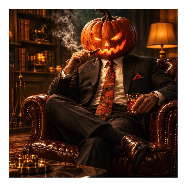 Πίνακας σε καμβά αριστοκρατικός Halloween με πούρο