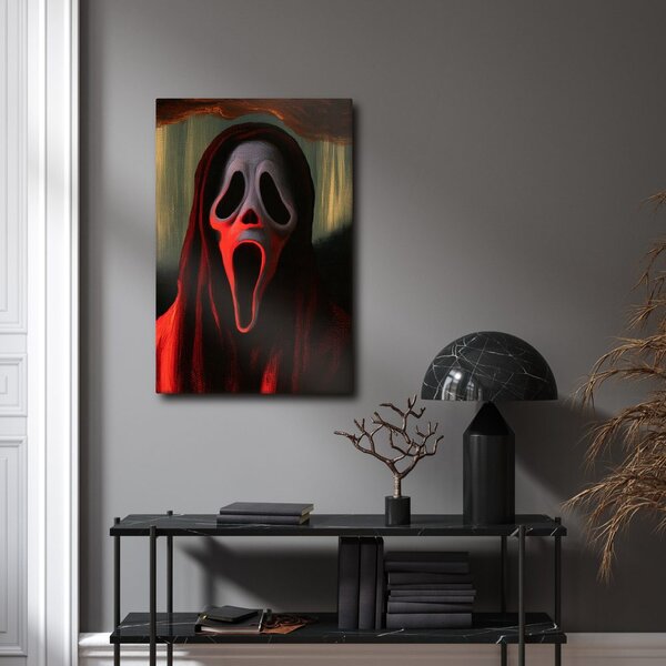 Πίνακας σε καμβά σκοτεινή μάσκα στη σκιά του δάσους