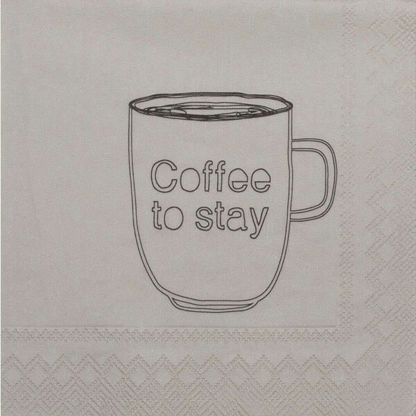 Χαρτοπετσέτα Cocktail Coffee To Stay (Σετ 20Τμχ) RD0015359 25x25cm Grey-Black Raeder