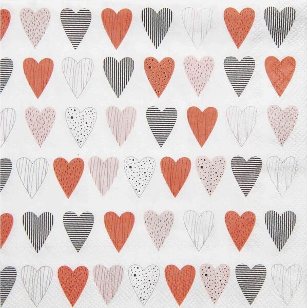 Χαρτοπετσέτα Cocktail Hearts (Σετ 20Τμχ) RD0014481 25x25cm Multi Raeder