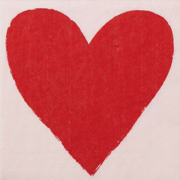 Χαρτοπετσέτα Cocktail Heart (Σετ 20Τμχ) RD0017116 25x25cm Beige-Red Raeder